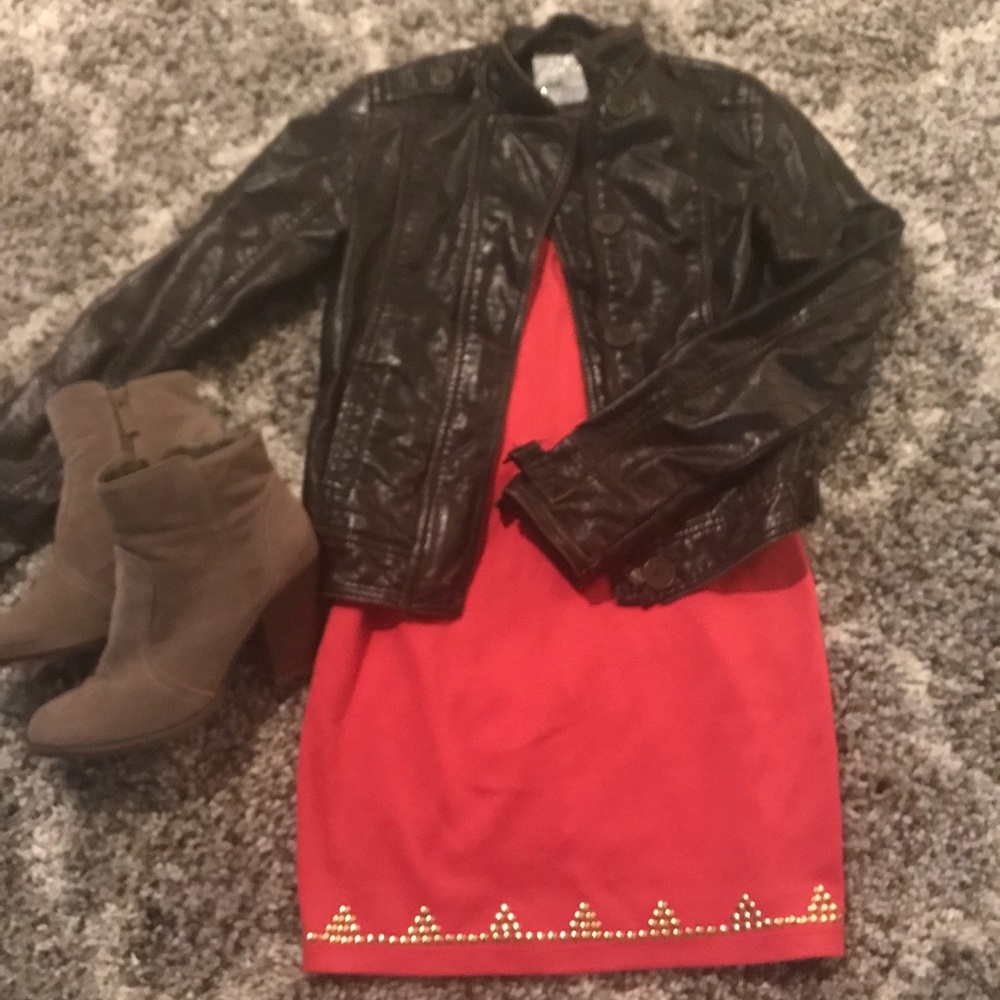 Red studded Bodycon dress